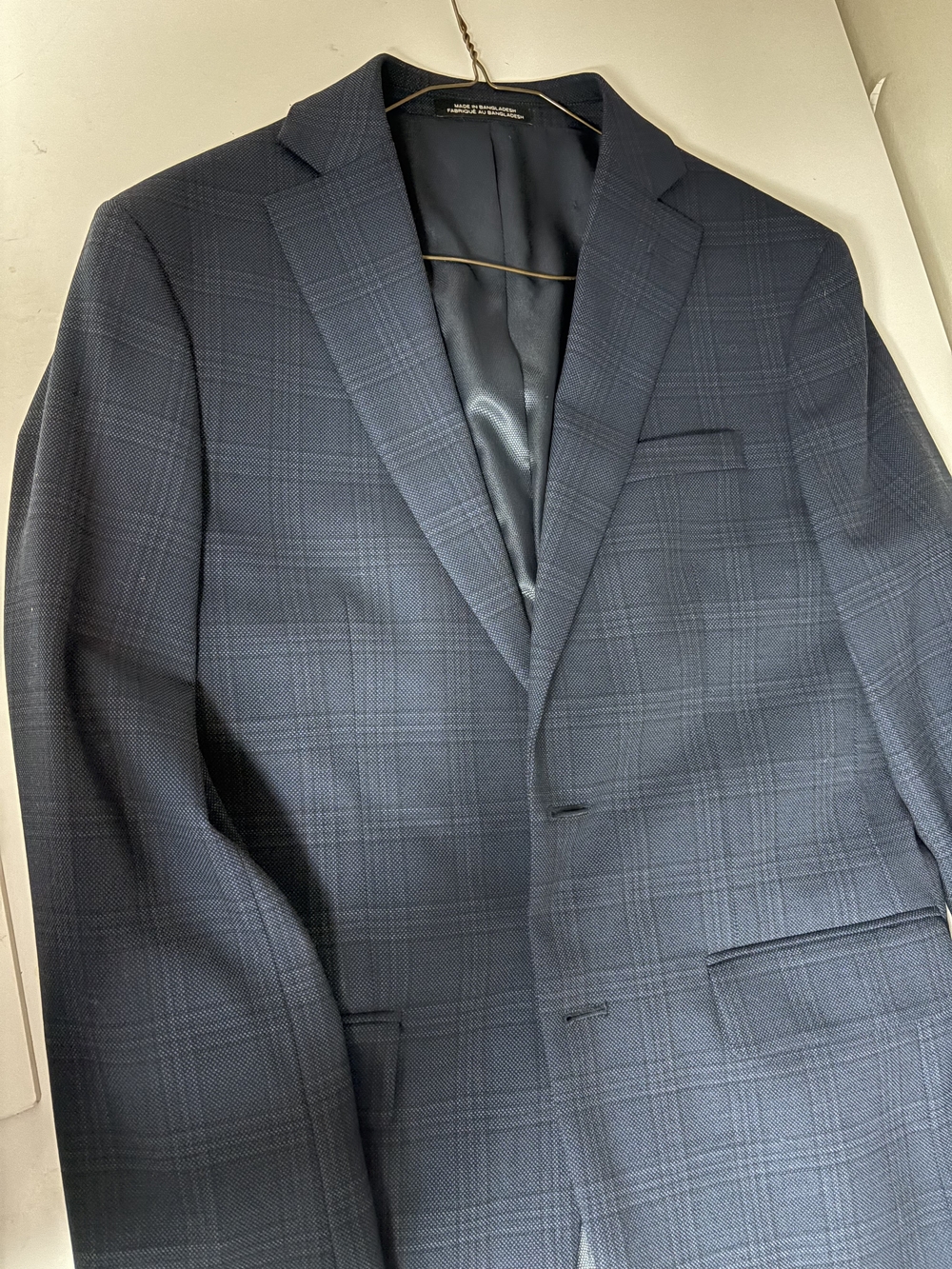 Kenneth Cole Men's Navy Plaid Sport Coat